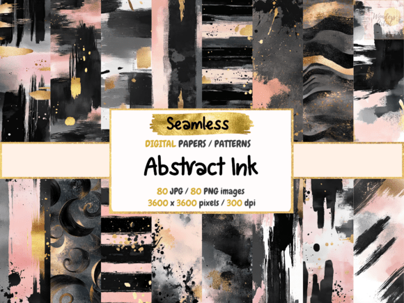 Abstract Ink Seamless Digital Papers: A Creative Tool for Artists and Designers