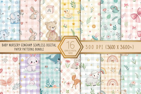 Baby Nursery Gingham Digital Paper Bundle: Strategic Creativity for Purposeful Design