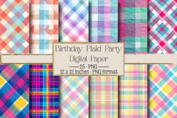 Birthday Plaid Pattern Party: Creative Uses for Digital Designs
