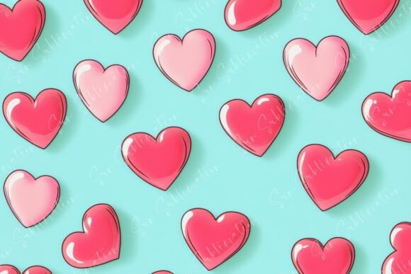 Bright and Cheerful Heart Patterns: A Digital Asset for Joyful Design