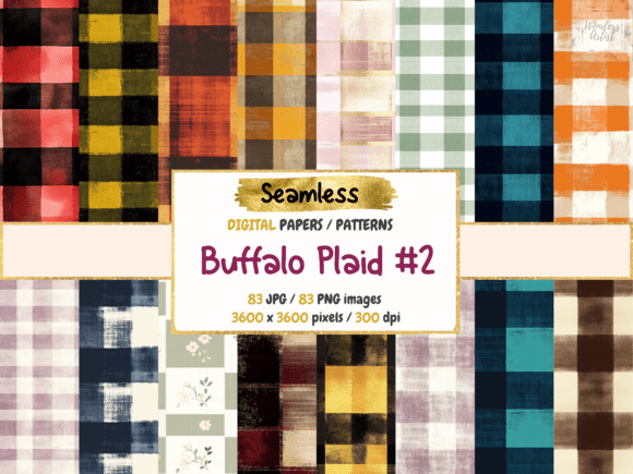 Buffalo Plaid 2 Seamless Digital Papers: A Rustic Touch for Creative Projects