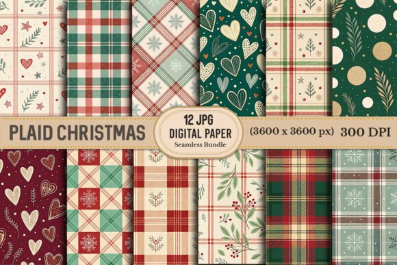 Christmas Plaid Digital Paper Bundle: A Creative Staple for Holiday Projects