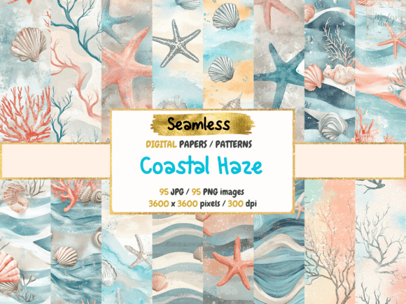 Coastal Haze Seamless Digital Papers: Elevate Your Creative Projects with Serenity