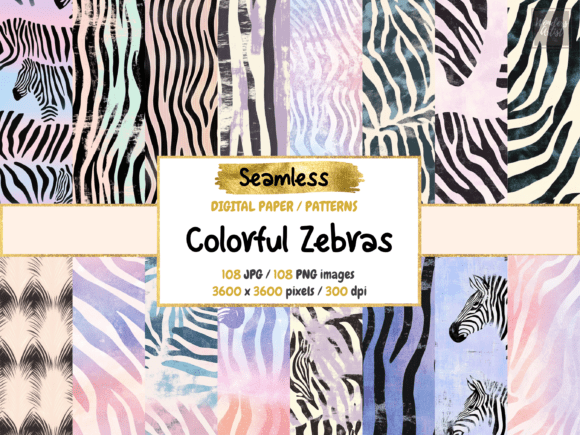 Colorful Zebras Seamless Digital Paper: A Playful Tool for Creative Projects