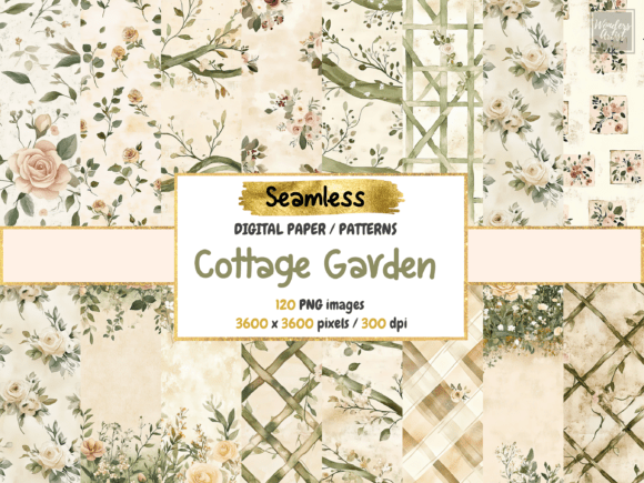 Cottage Garden Seamless Digital Paper