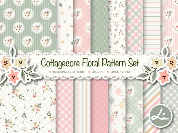 Cottagecore Floral Digital Papers Set