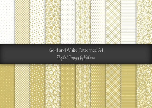 Gold and White Patterned Digital Paper: A Strategic Tool for Creative and Professional Use