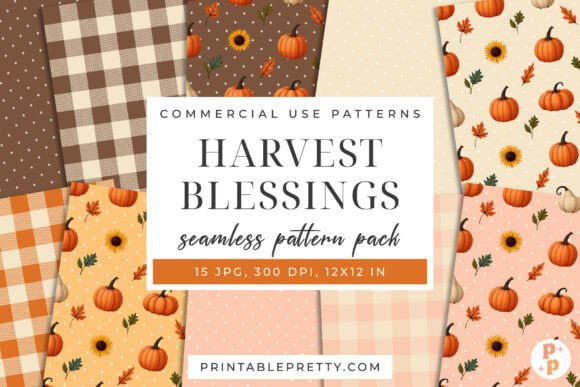 Harvest Blessings Autumn Digital Papers