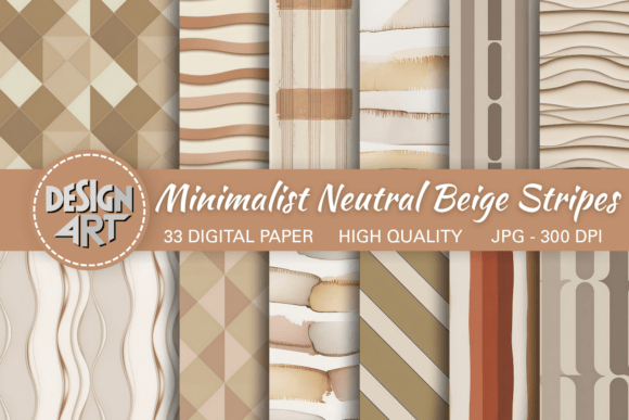 Minimalist Neutral Beige Stripes Pattern: A Versatile Design Asset for Modern Creations