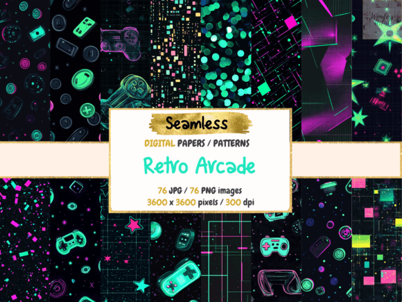 Retro Arcade Seamless Digital Papers: Strategic Applications for Nostalgic Branding and Creative Projects