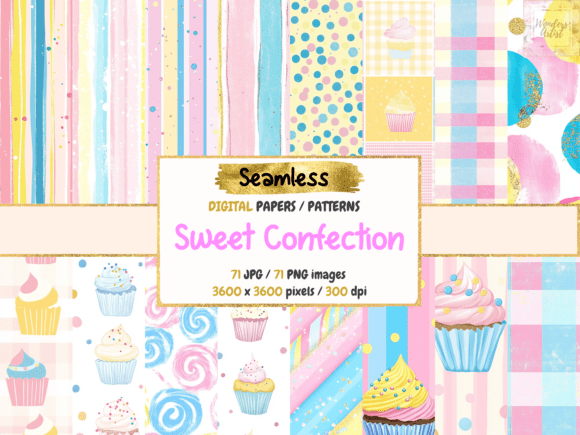 Sweet Confection Seamless Digital Papers: A Playful Addition to Creative Projects