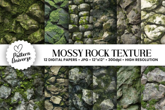 Unlocking Creative Potential with Green Mossy Rock Digital Papers