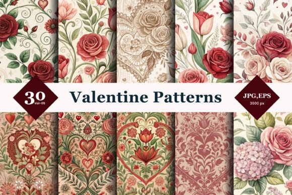 Valentine Seamless Patterns 05: A Whimsical Design Asset