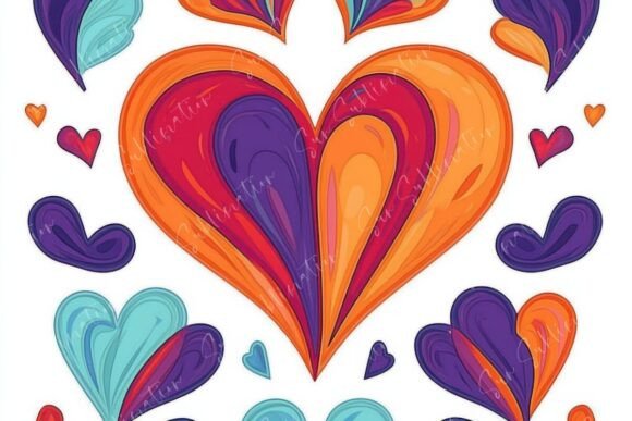 Vibrant Heart Patterns a Colorful